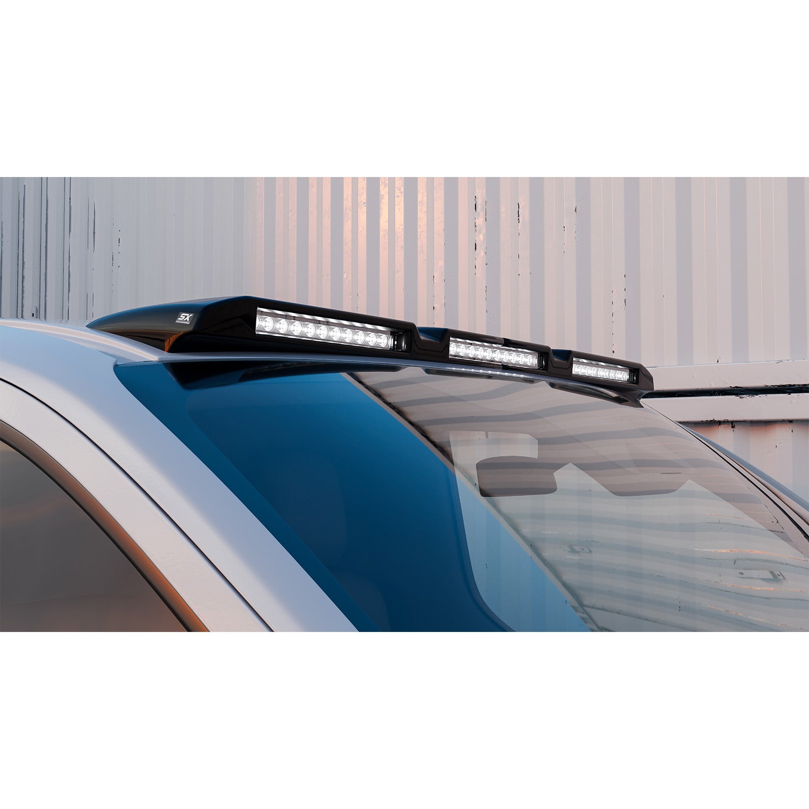 Ford Transit Custom MK2 2024 on Luminex Roof Light Pod With Amber Strobe In Gloss Black