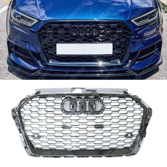 Audi A3/S3 8V 2017 - 2020 RS3 Style Gloss Black Honeycomb Grill