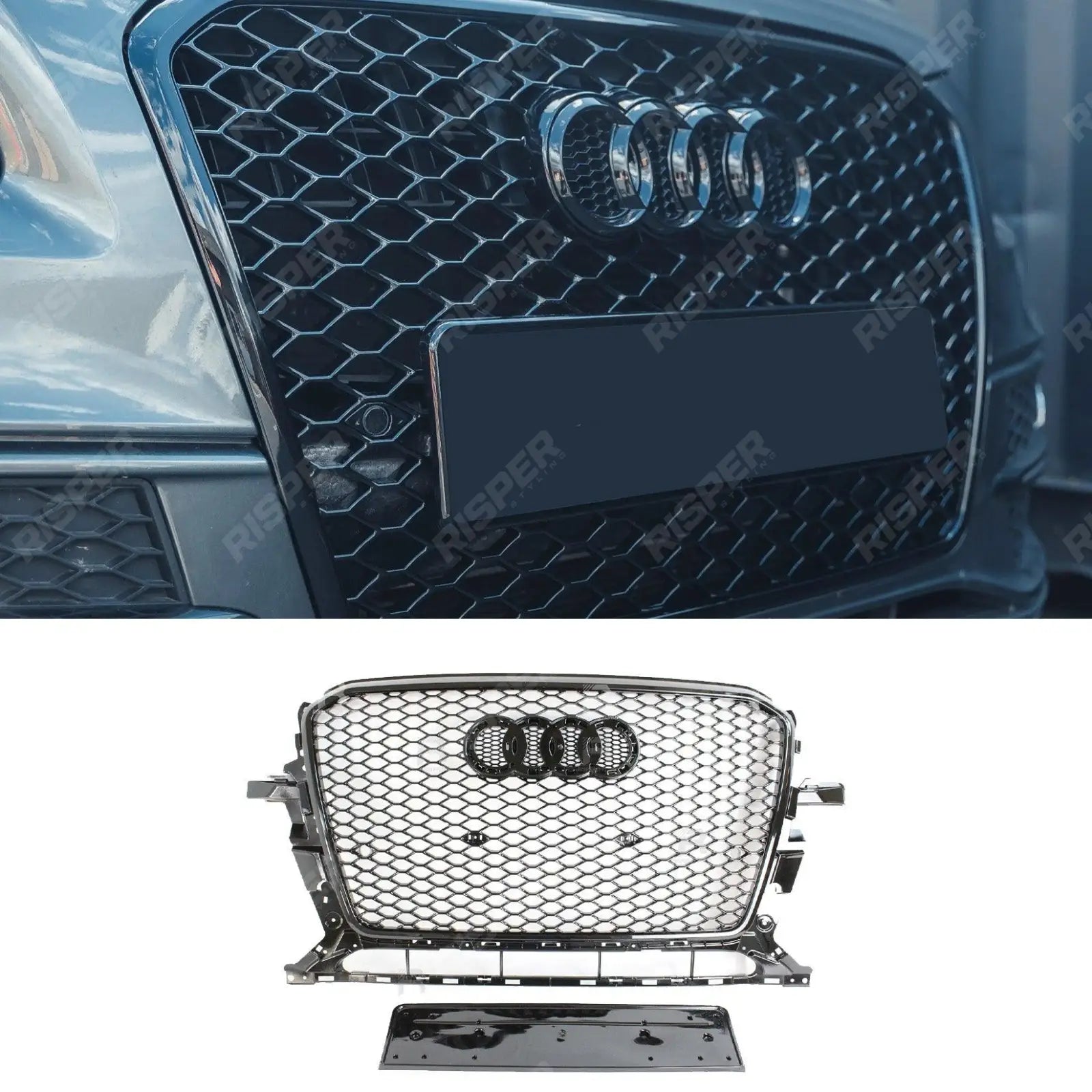 Audi Q5 2013 - 2015 Gloss Black 'RSQ5 Style' Honeycomb Grill