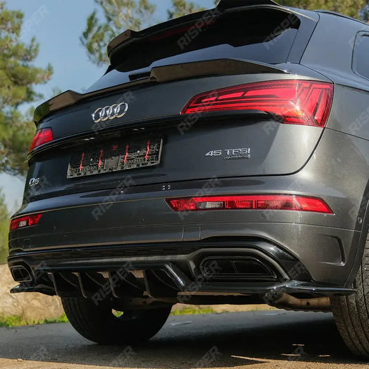 Audi Q5 S - Line Mk2 Facelift 2020 - 2024 Rear Centre Splitters In Gloss Black (2 Pcs)