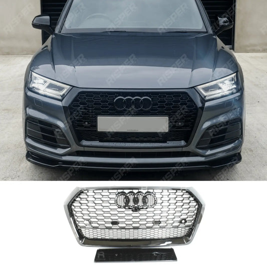 Audi Q5 / SQ5 2016 - 2019 Gloss Black 'RSQ5 Style' Honeycomb Grill