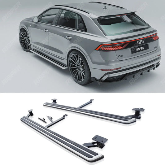 Audi Q8 2019 On Oe Style 2 Running Boards - Side Steps - Pair - Silver Side Steps