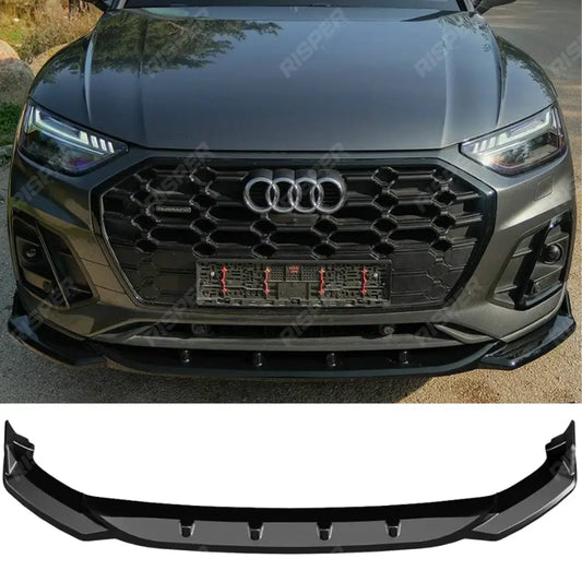 Audi SQ5 / Q5 S - Line Mk2 Facelift 2020 - 2024 Front Splitter In Gloss Black