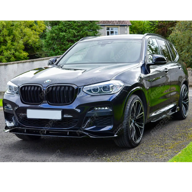 Black Knight Front Splitter In Gloss Black For BMW X3 G01 PRE LCI 2018-2022 Secondary image