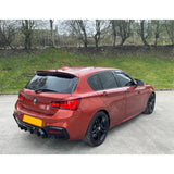 BMW 1 Series F20 LCI Facelift M Sport 2015 - 2019 Gloss Black Rear Diffuser Valance