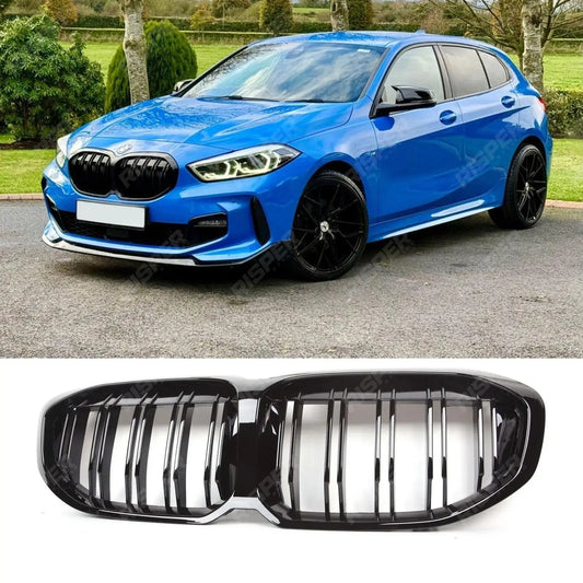 BMW 1 Series F40 2018 - 2024 Gloss Black Double Slat Front Grill