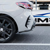 BMW 1 SERIES F40 M SPORT 2019-2024 REAR BUMPER CORNER SPLITTERS IN GLOSS BLACK Rear Side Splitters