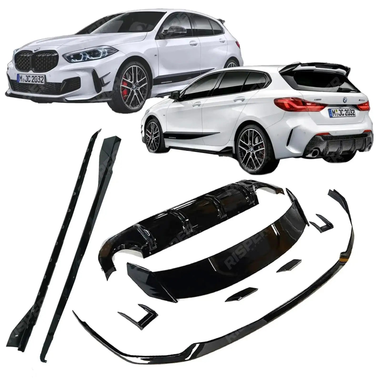 BMW 1 Series M Sport F40 2018 - 2024 Gloss Black Full Aero Kit