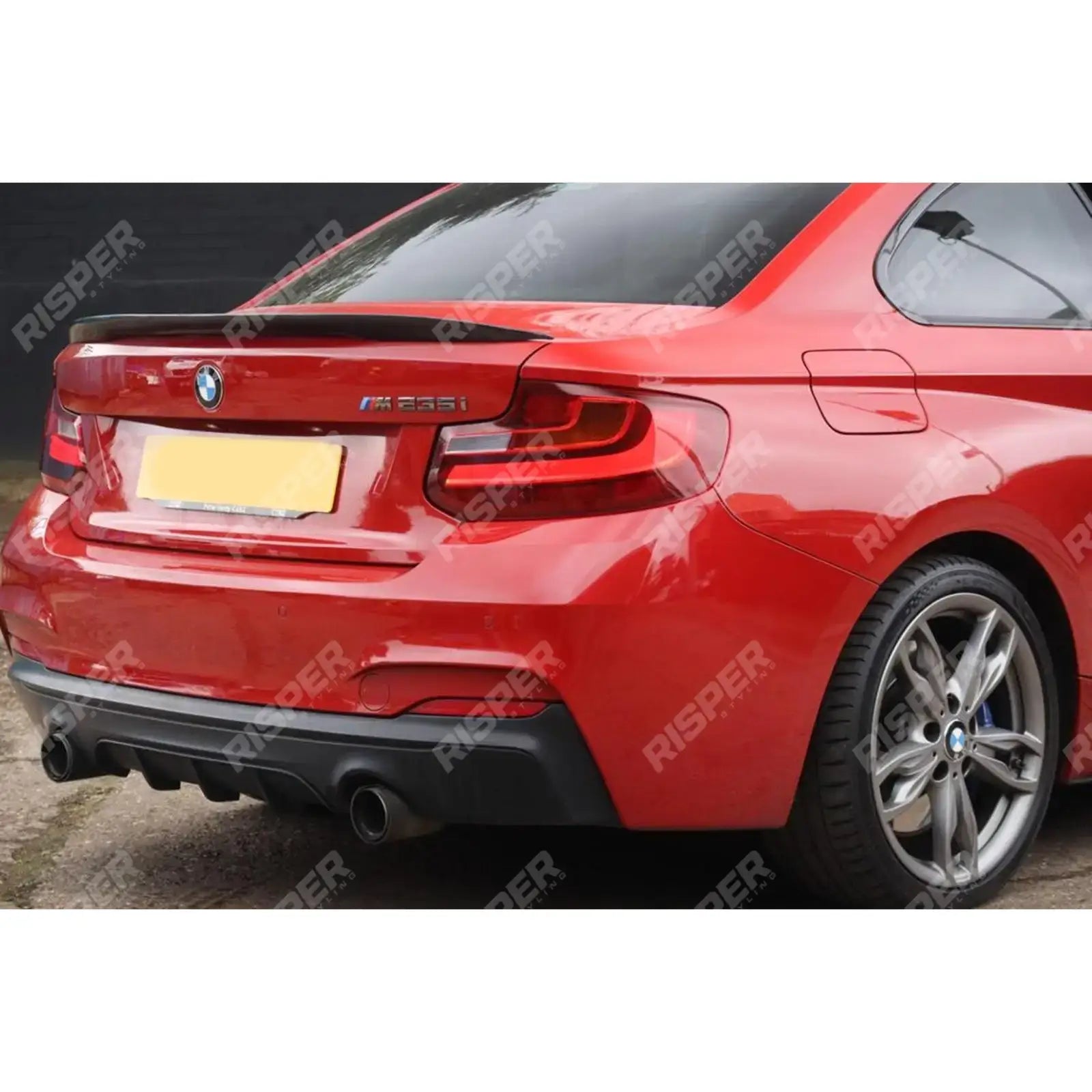 BMW 2 Series F22 M Sport 2013 - 2018 Matte Black Rear Diffuser - Dual Single Exit