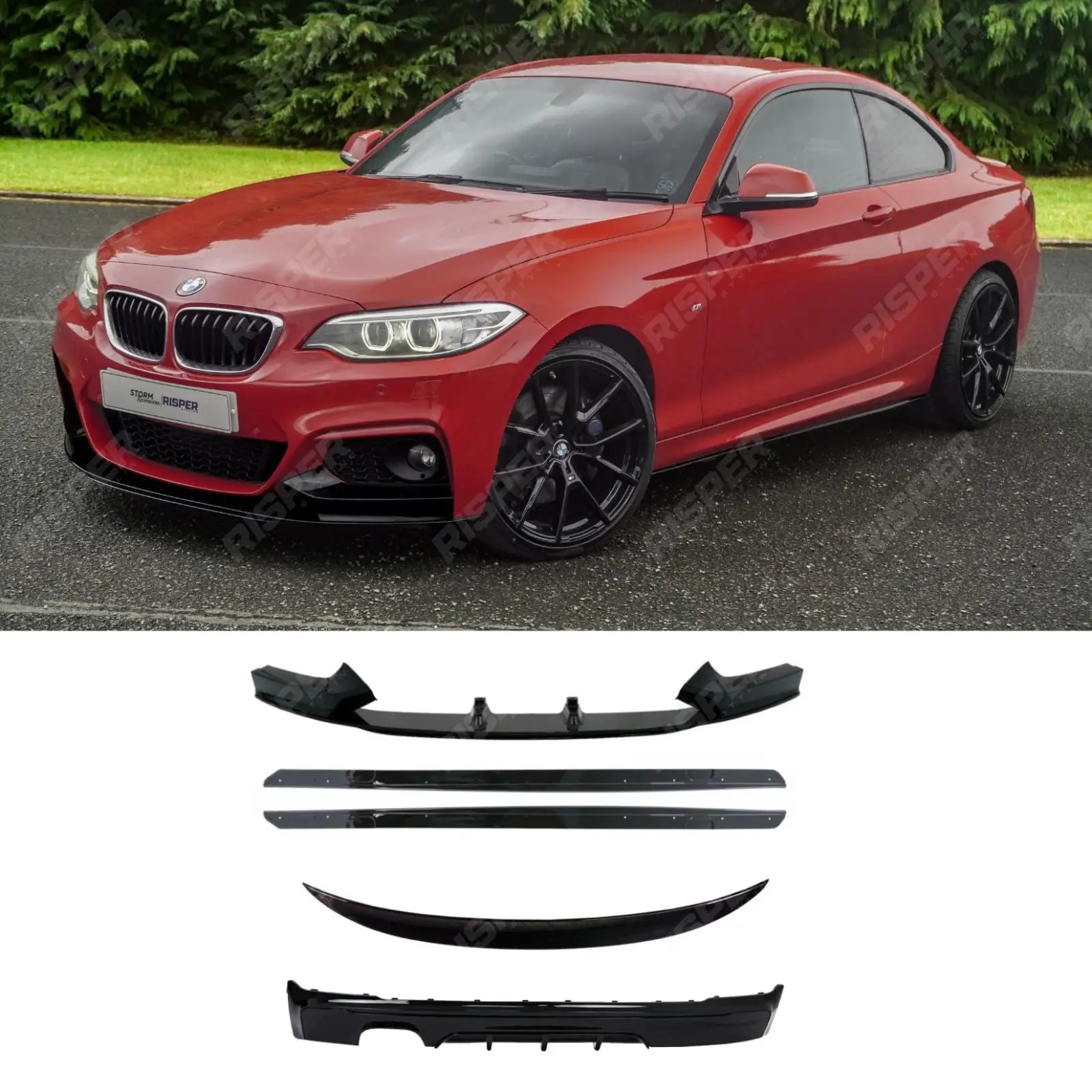 BMW 2 Series F22 M Sport 2014-2021 Gloss Black Full Aero Body Kit - Diffuser 00____