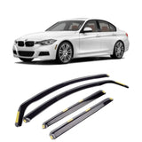Bmw 3 Series F30 2011 - 2018 STX Internal Wind Deflectors - 4PCS - Clip In Fitment - Dark Smoke - W169