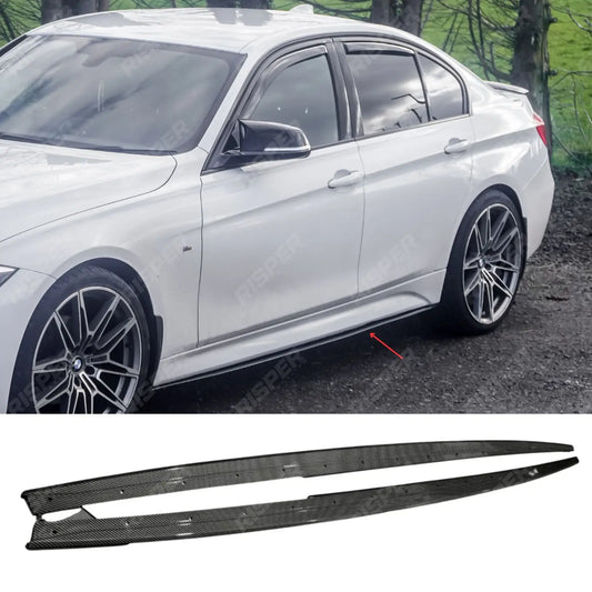BMW 3 Series F30 F35 M Sport Side Skirt Splitters - Carbon Style Side Skirts