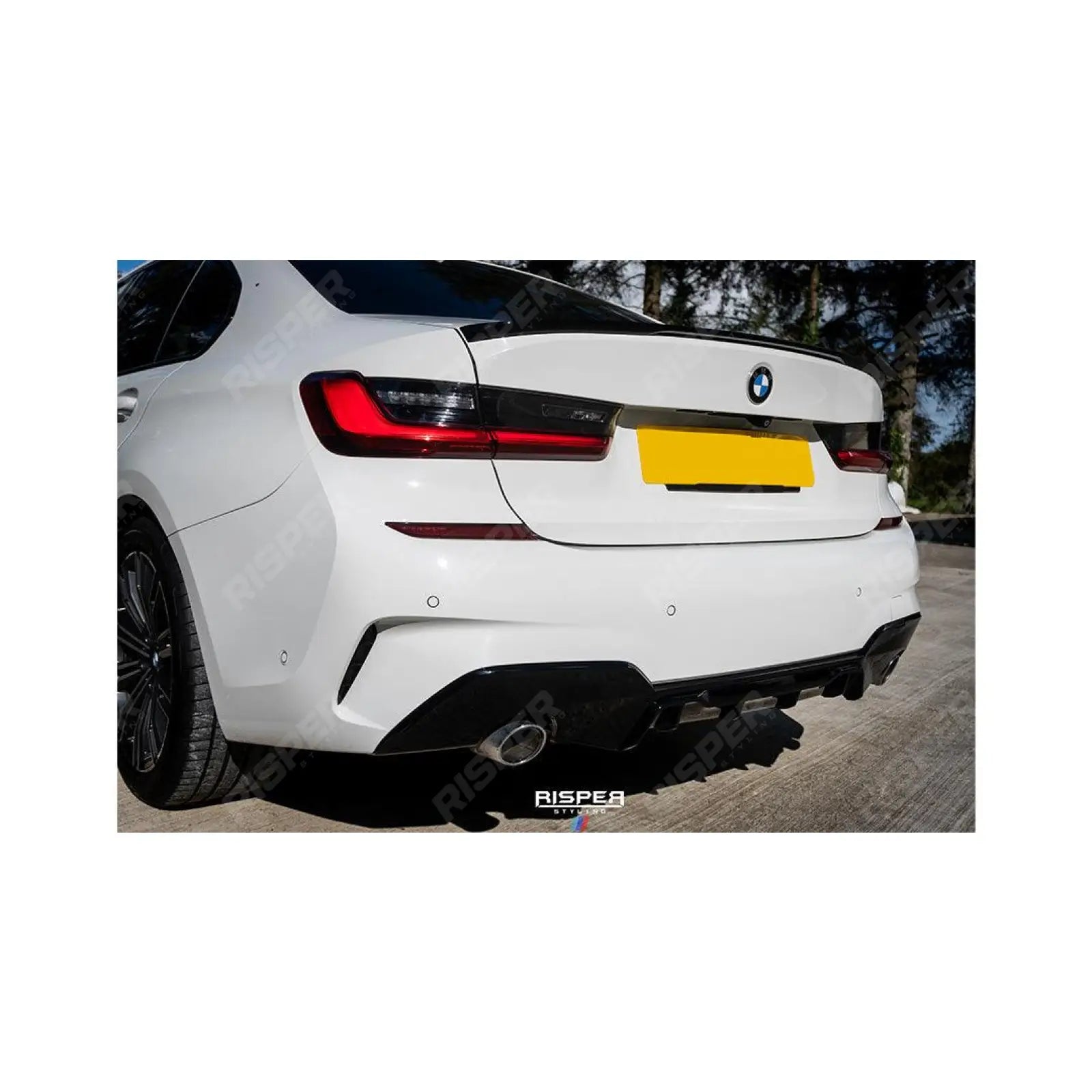BMW 3 Series G20 2019 - 2021 (Pre - LCI) Gloss Black M Sport Rear Diffuser - Dual Exit