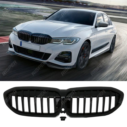 BMW 3 Series G20/G21 2018 - 2021 (Pre - LCI) Gloss Black Solid Slat Front Grill
