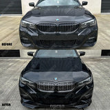 BMW 3 Series G20 G28 M Sport 2018+ Gloss Black Aero Kit Lip Package