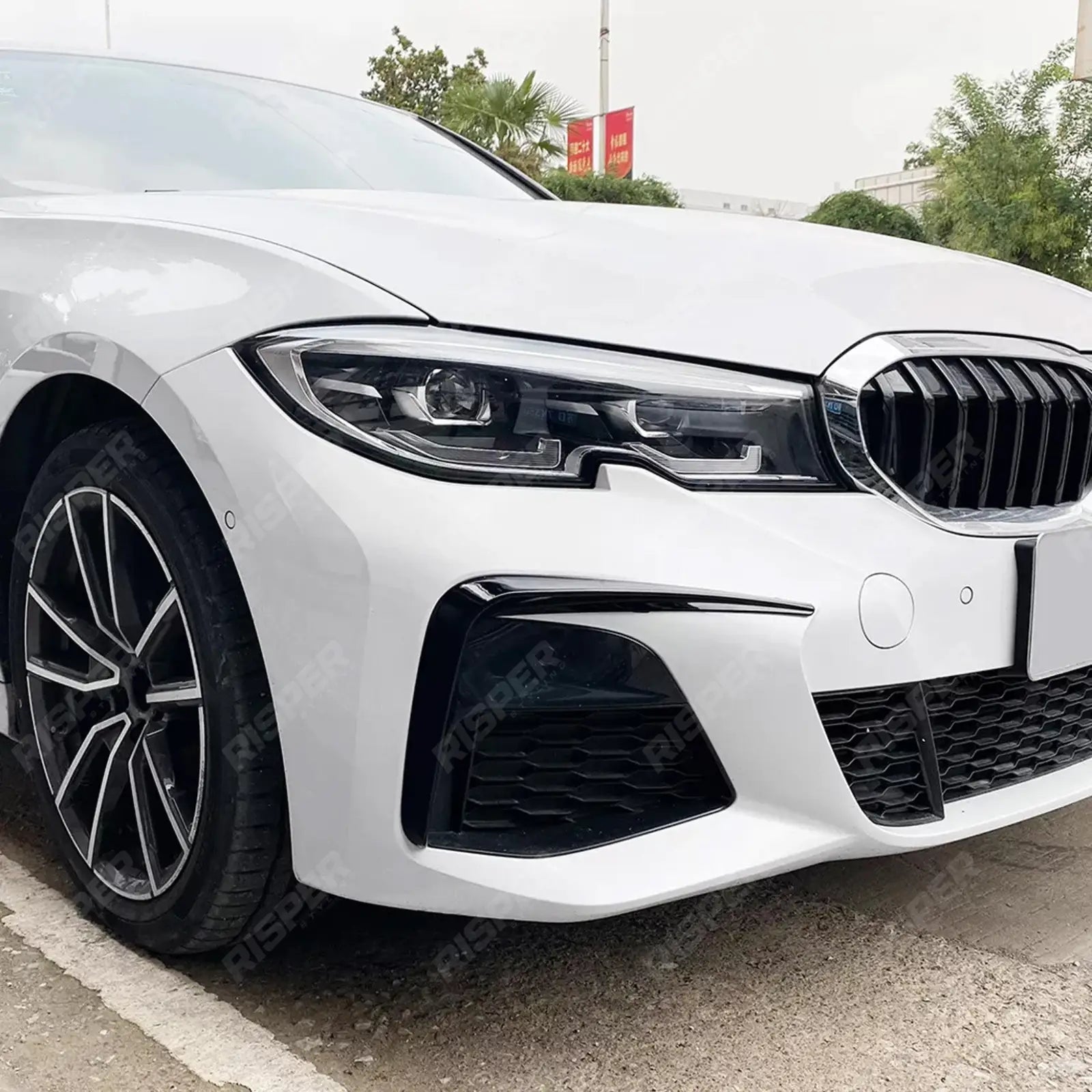 BMW 3 SERIES G20 (PRE LCI) 2019-2022 FRONT BUMPER CANARDS IN GLOSS BLACK Body Trims