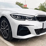 BMW 3 SERIES G20 (PRE LCI) 2019-2022 FRONT BUMPER CANARDS IN GLOSS BLACK Body Trims