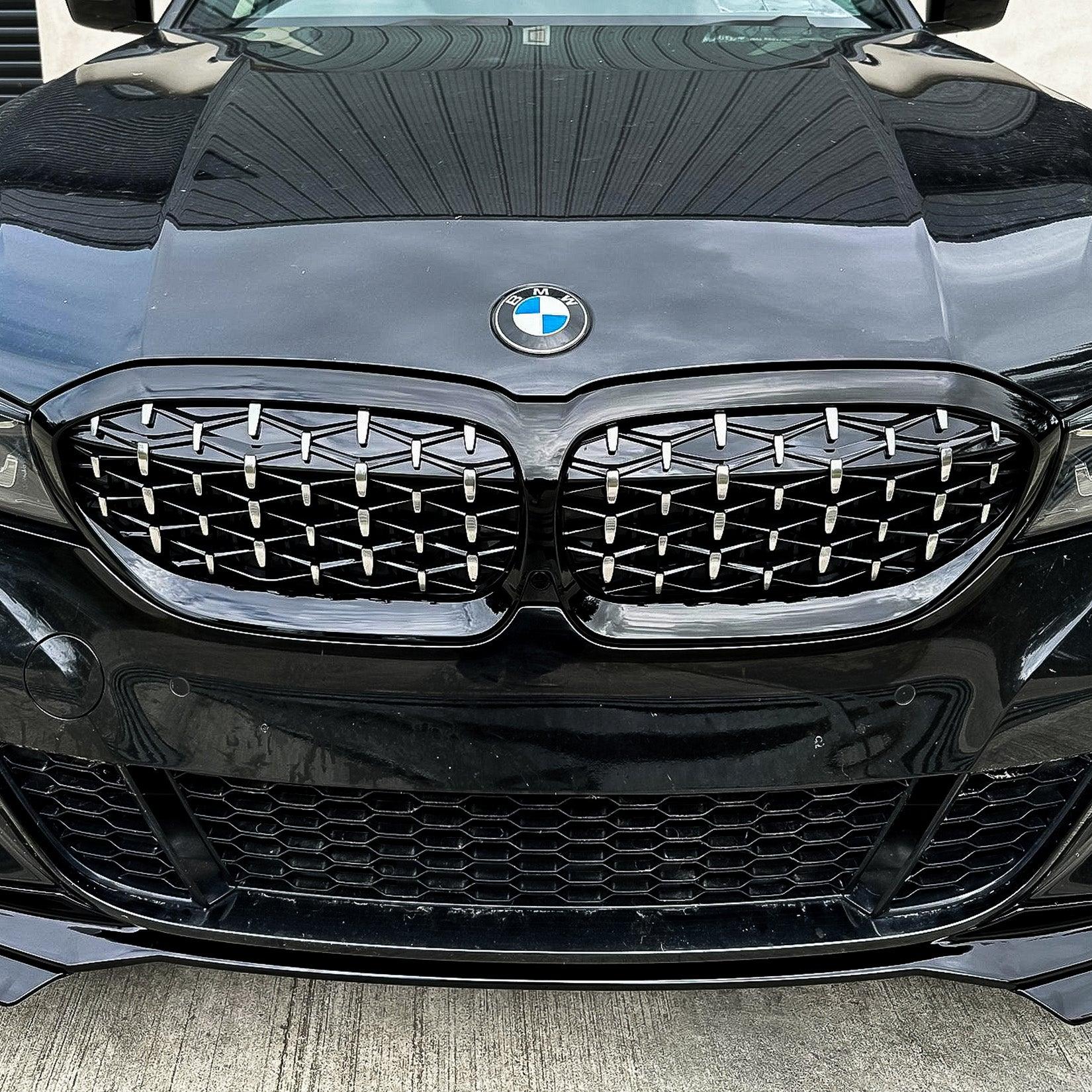 BMW 3 Series G20/G21 2018-2021 (pre-lci) Diamond Style Front Grill Gloss Black & Silver - RisperStyling