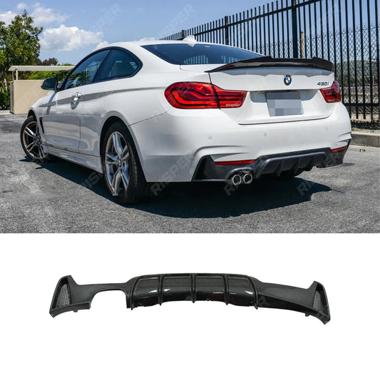 BMW 4 Series F32 F36 M Sport 2013 - 2020 Rear Diffuser Double Exit Carbon Look 00__