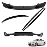 BMW 4 Series F32 M Sport 2014 - 2020 Gloss Black Full Aero Body Lip Kit - Diffuser 00__00