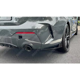 BMW 4 SERIES G22 G23 M SPORT 2020+ REAR BUMPER CORNER SPLITTERS IN GLOSS BLACK Rear Side Splitters
