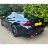 BMW 4 Series M Sport F32 F36 - Gloss Black Rear Diffuser Single Side Dual Tip