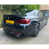 BMW 4 Series M Sport F32 F36 - Gloss Black Rear Diffuser Single Side Dual Tip