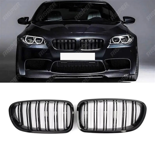 BMW 5 Series F10 2009-2017 DUAL SLAT FRONT GRILL IN GLOSS BLACK Grilles