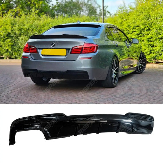 Bmw 5 Series F10 M Sport 2009 - 2017 Rear Diffuser In Gloss Black 00___