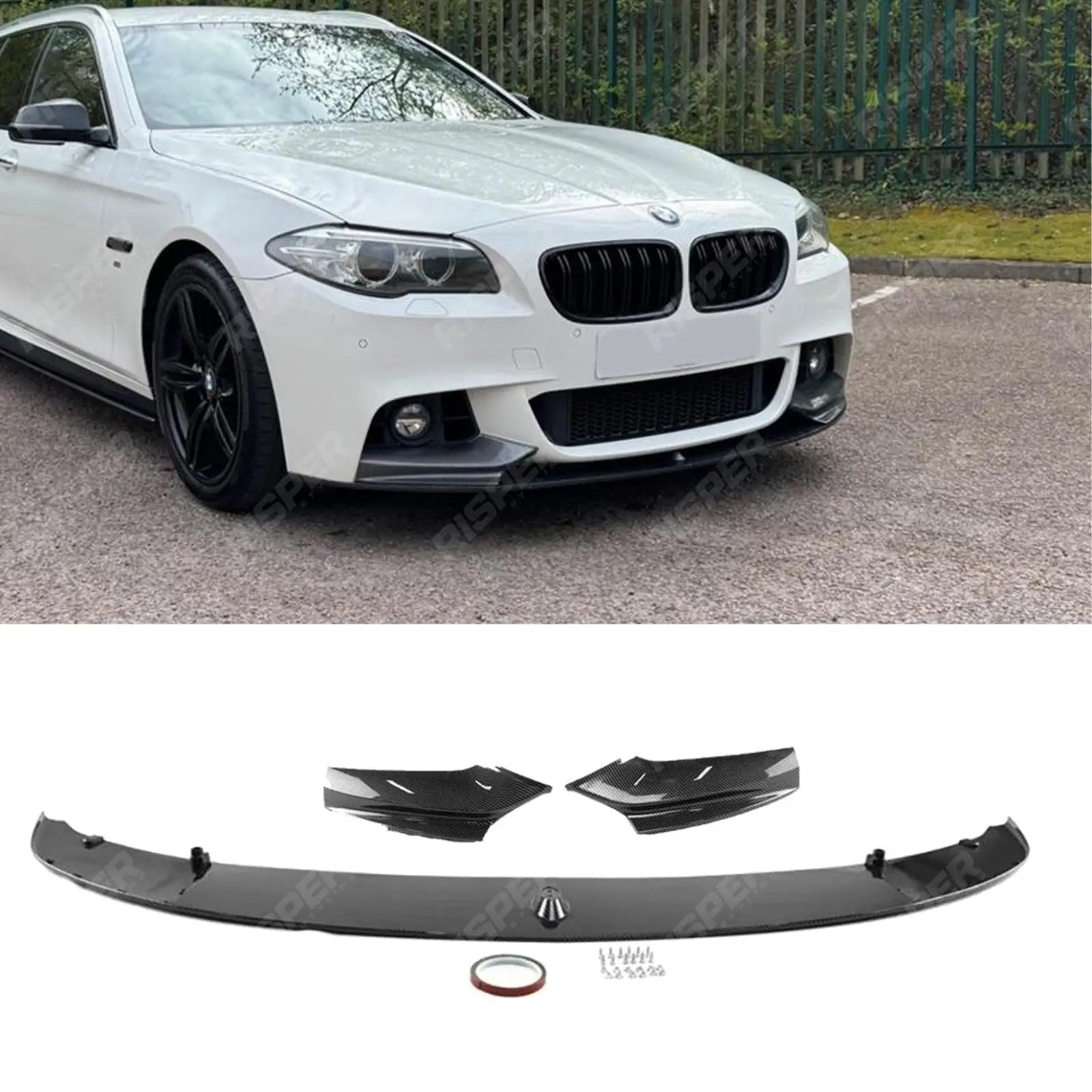 BMW 5 Series M Sport F10 F18 2010 - 2017 Front Splitter in Carbon Look