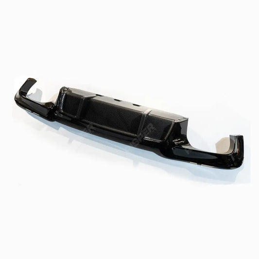 BMW 5 Series M sport F10 F18 2011 - 2017 V Style Rear Bumper Diffuser in Carbon Look
