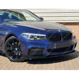 BMW 5 Series M Sport G30 G31 2017 - 2020 (pre - LCI) Front Splitter In Gloss Black