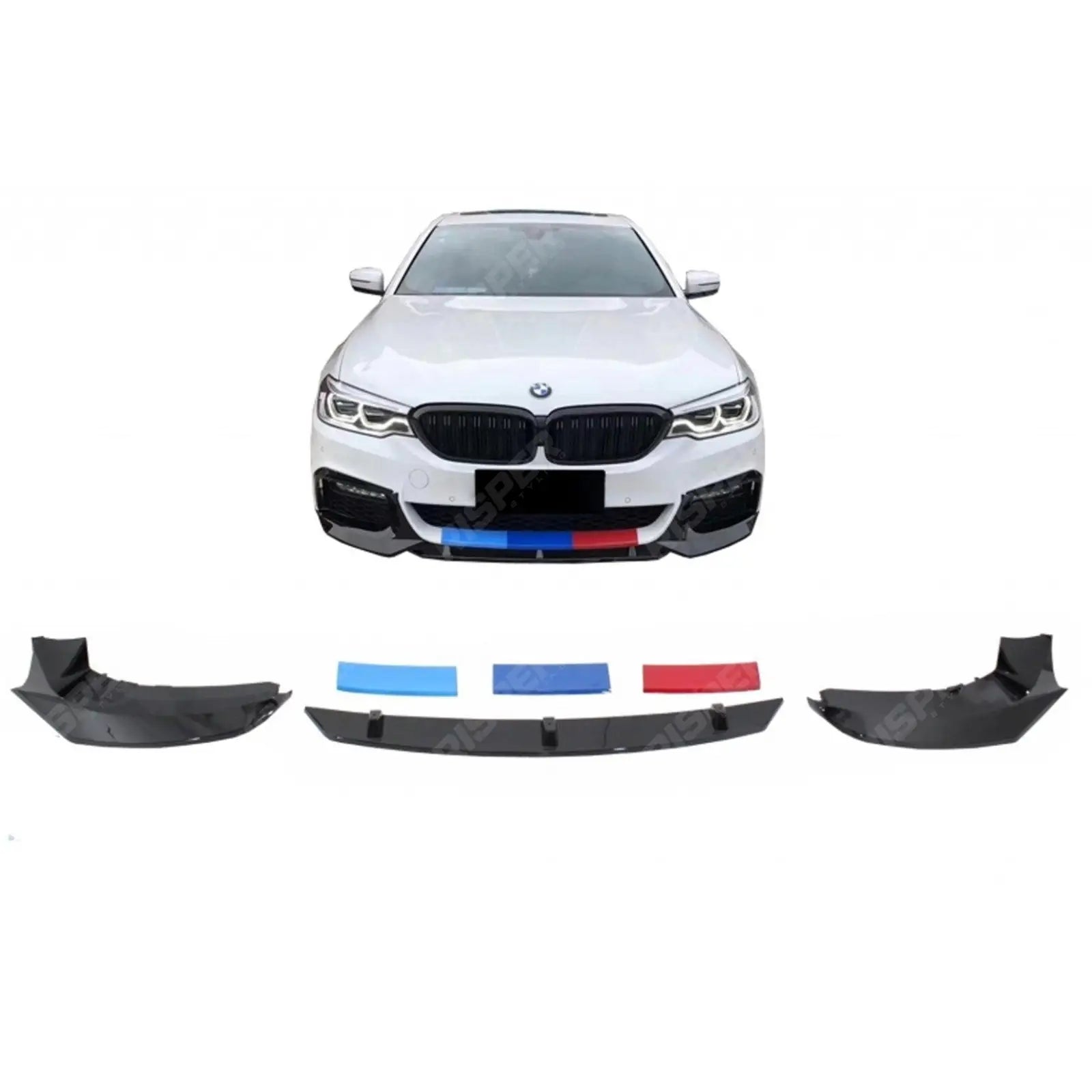 BMW 5 Series M Sport G30 G31 2017+ M5 Look Front Splitter In Gloss Black