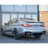 BMW 5 Series M Sport G30 G31 (pre LCI 2017 - 2020) M5 Look Rear Diffuser - Quad Exit Gloss Black