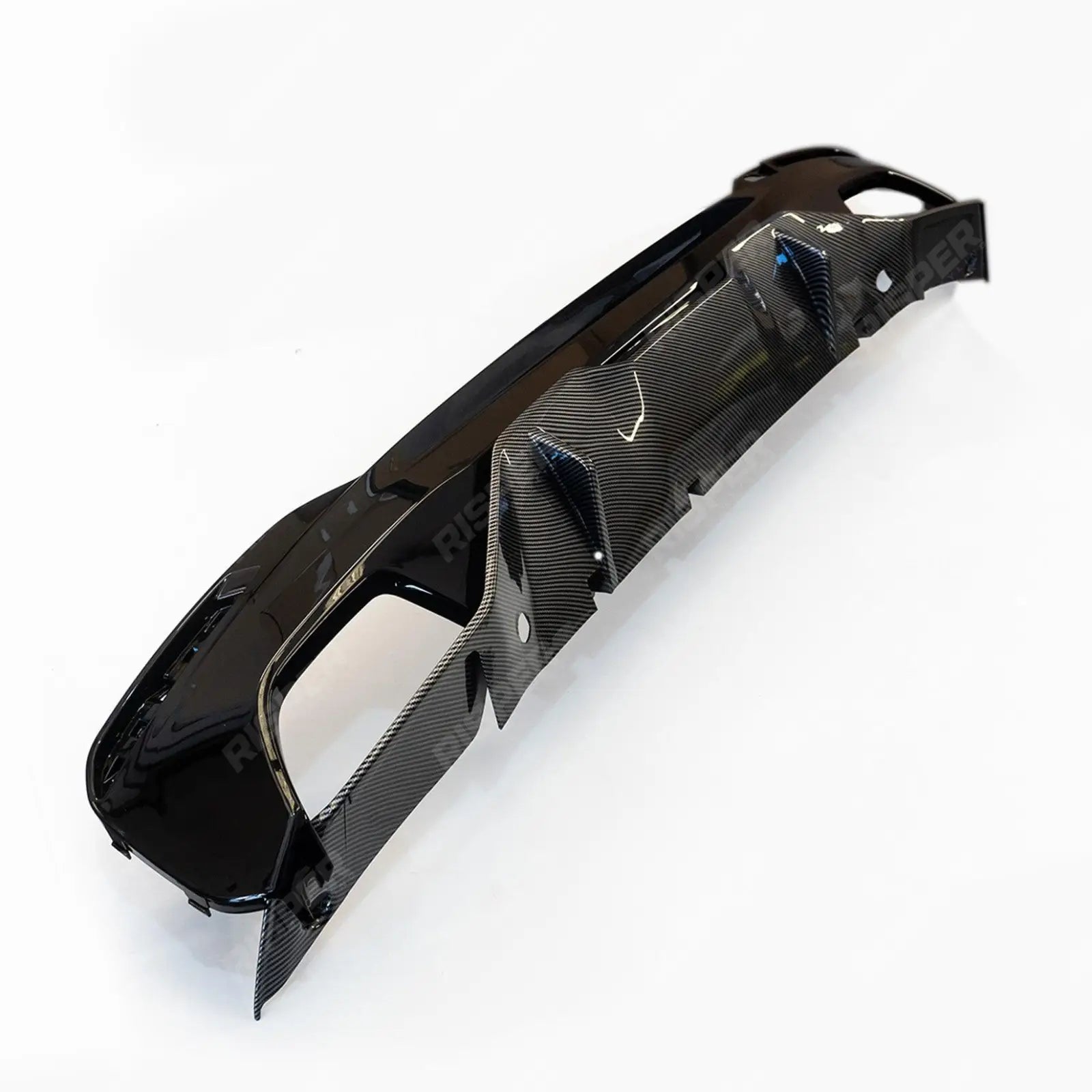 BMW 5 Series M Sport G30 G31 (pre LCI 2017 - 2020) MP Rear Diffuser - Dual Exit Gloss Black & Carbon Look