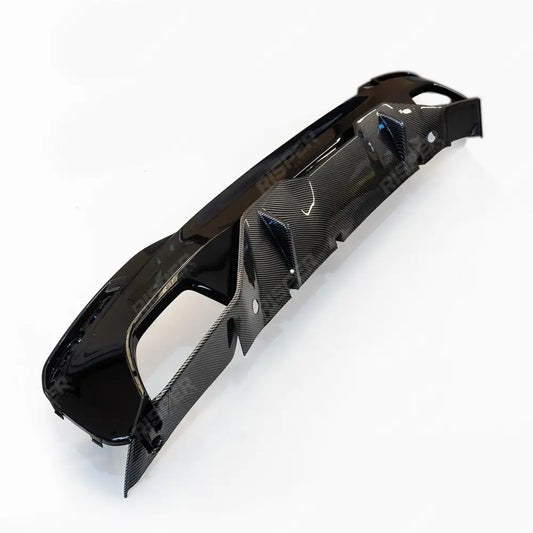 BMW 5 Series M Sport G30 G31 (pre LCI 2017 - 2020) MP Rear Diffuser - Dual Exit Gloss Black & Carbon Look