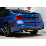Bmw F30 F35 M Sport Quad Exit Rear Diffuser - Matte Black