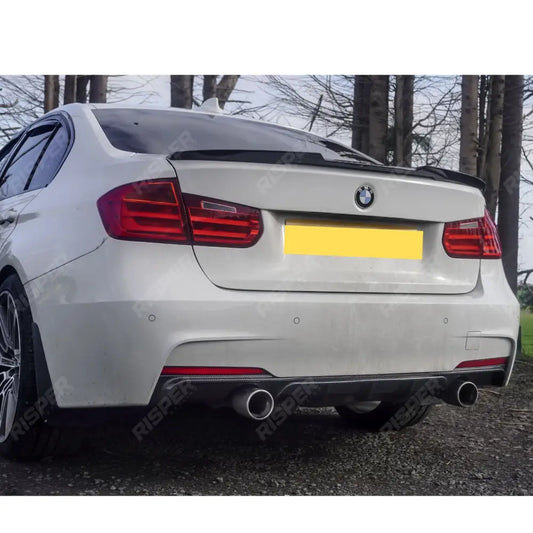 Bmw F30 F35 M Sport Single Tip Twin Exit Rear Diffuser - Carbon Look Diffuser