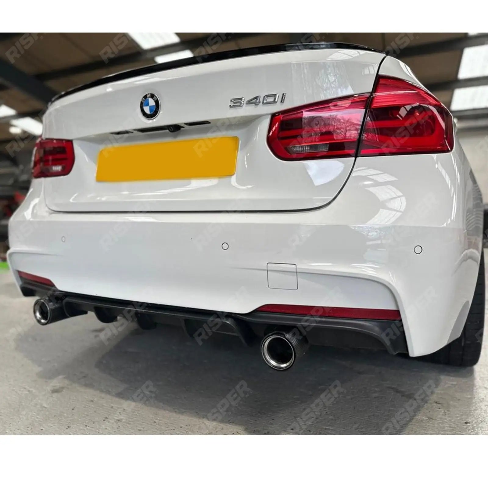Bmw F30 F35 M Sport Single Tip Twin Exit Rear Diffuser In Matte Black