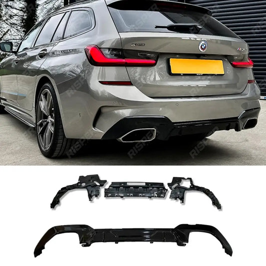 BMW G20 G21 M340i Pre - LCI 2019 - 2021 Gloss Black M Performance MP Rear Diffuser