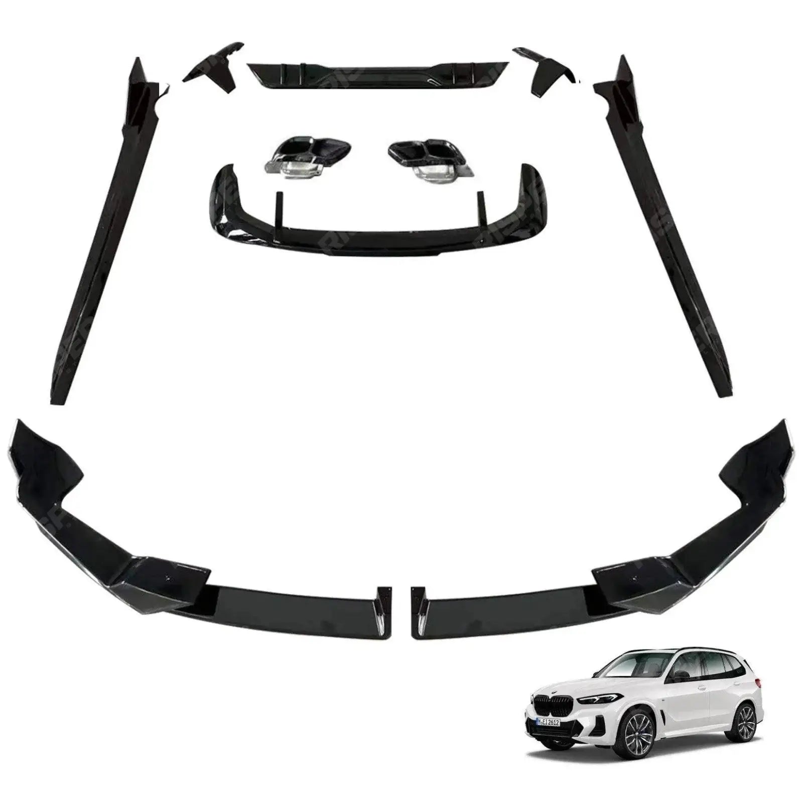 BMW X5 G05 LCI M Sport 2023+ Gloss Black Aero Kit by RISPER