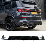 BMW X5 G05 M Sport 2018 - 2022 - Black Knight Rear Diffuser in Gloss Black