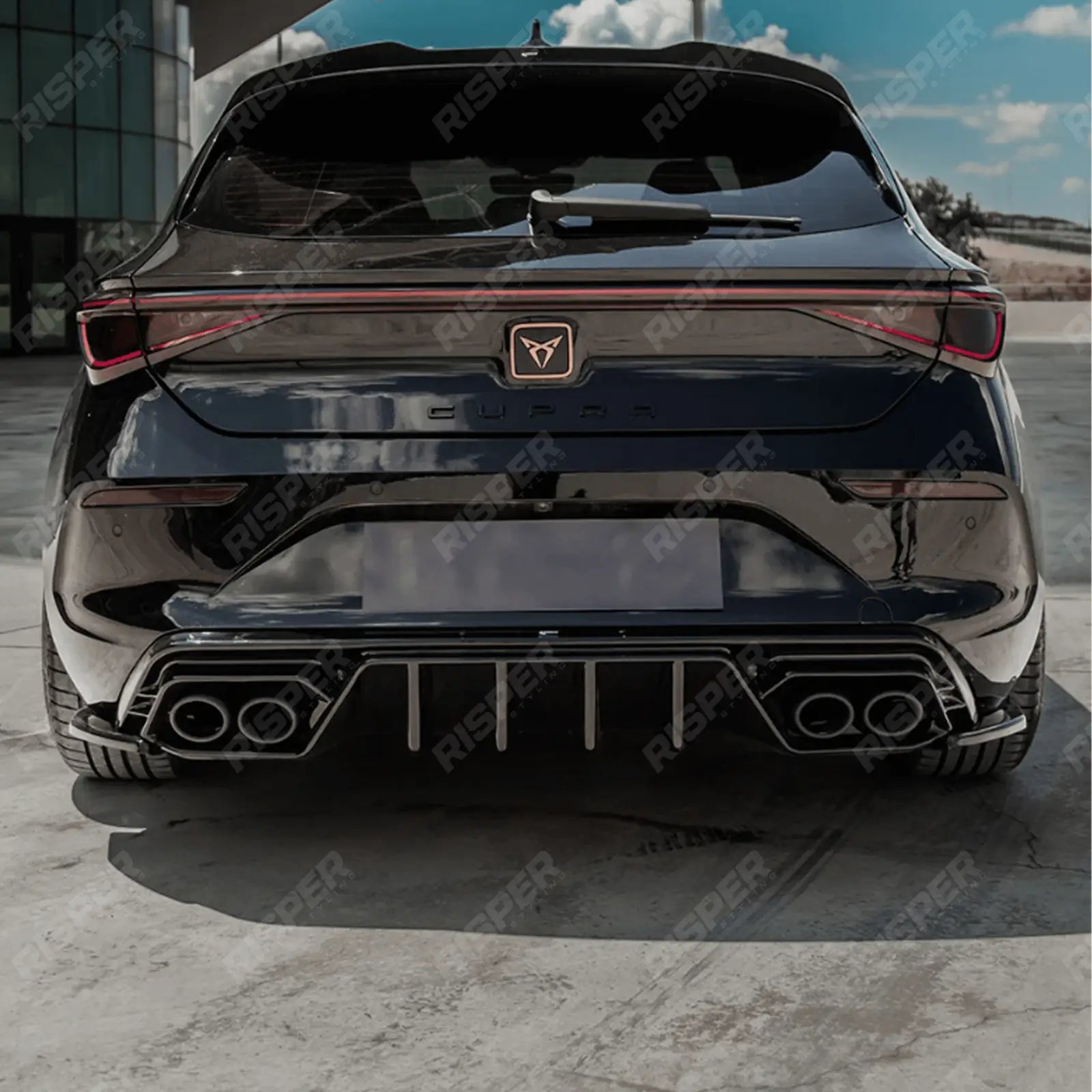 Cupra Leon 2020 On Rear Diffuser In Gloss Black