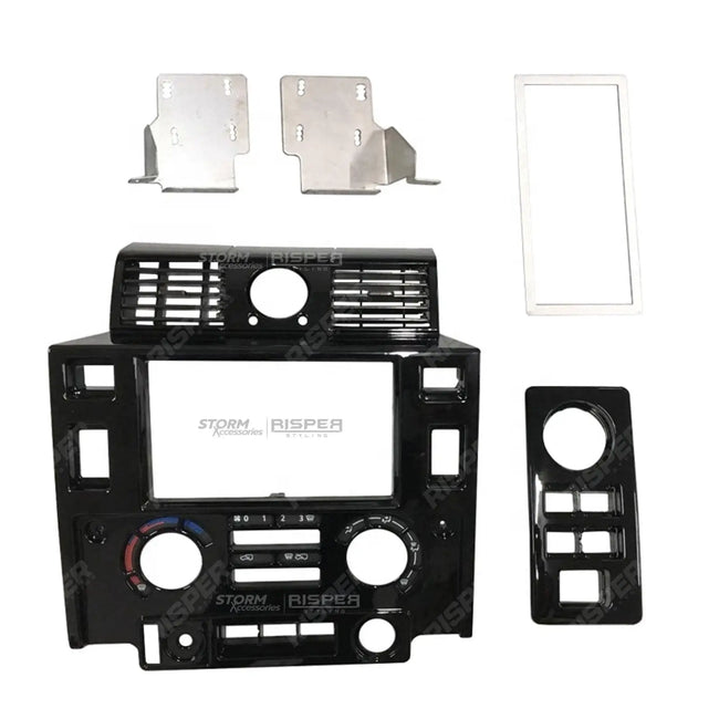 Double DIN Surround Fascia Panel Kit In Gloss Black For Land Rover Defender 90/110 2008-2020 Secondary image