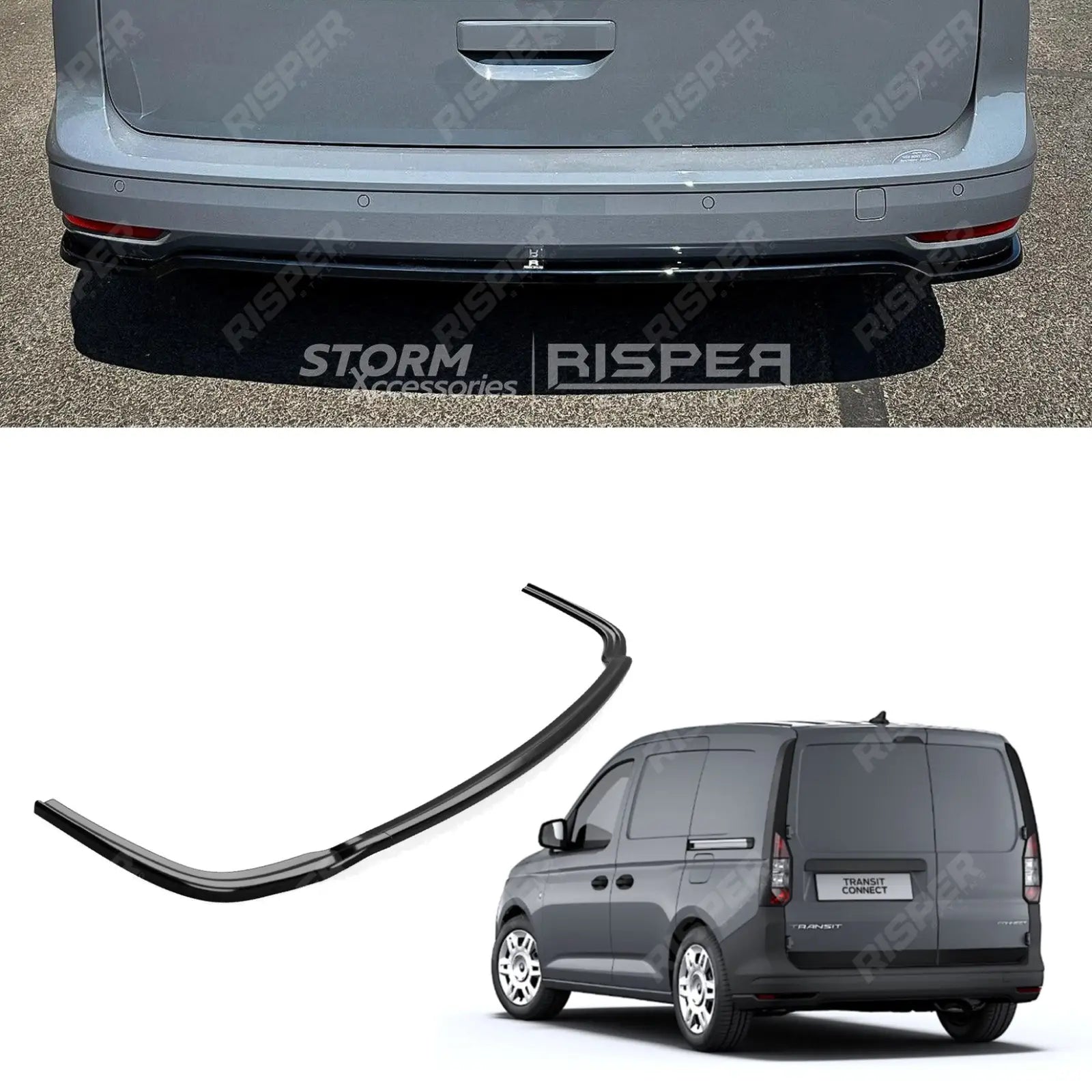 Ford Transit Connect 2024+ - Rear Bumper Splitter in Gloss Black Bumper Splitter
