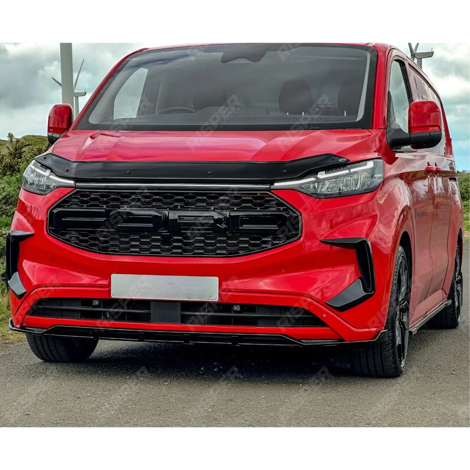 Ford Transit Custom 2023 On STX Bonnet Guard Protector – Black Bonnet Guard