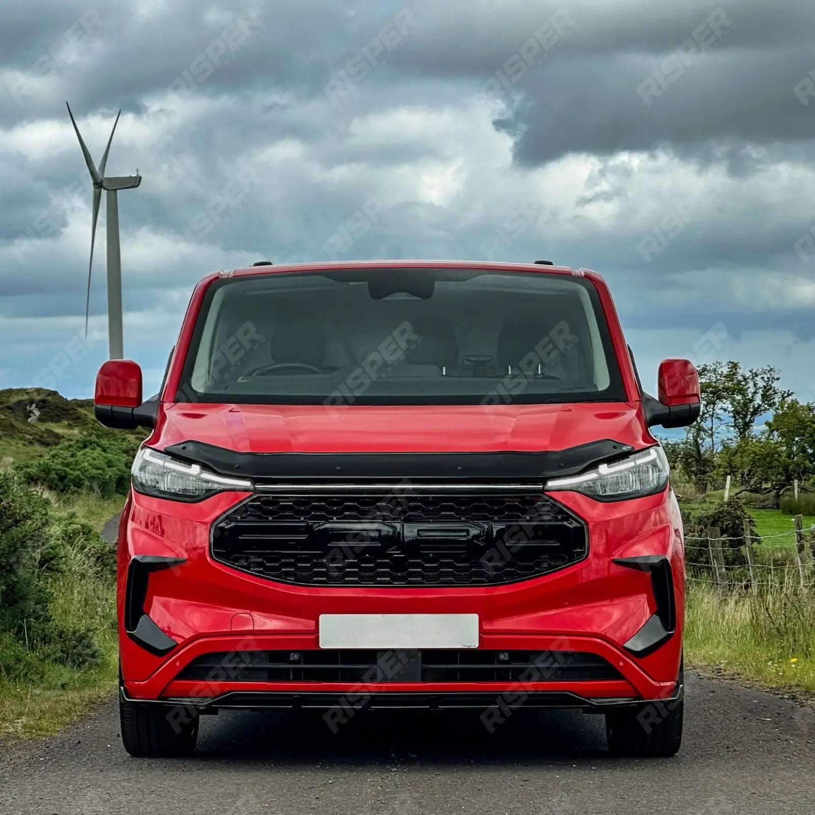 Ford Transit Custom 2023 On STX Bonnet Guard Protector – Black Bonnet Guard
