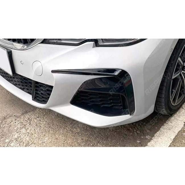 FRONT BUMPER CANARDS IN GLOSS BLACK For BMW 3 SERIES G20 (PRE LCI) 2019-2022 Secondary image