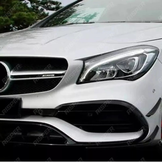 FRONT SPLITTER LIP WITH CANARDS IN GLOSS BLACK For MERCEDES CLA C117 AMG LINE 2016-2019 Secondary image