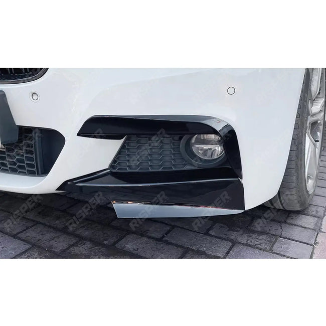 FRONT UPPER CANARDS IN GLOSS BLACK For BMW 3 SERIES F30 M SPORT 2012-2019 Secondary image